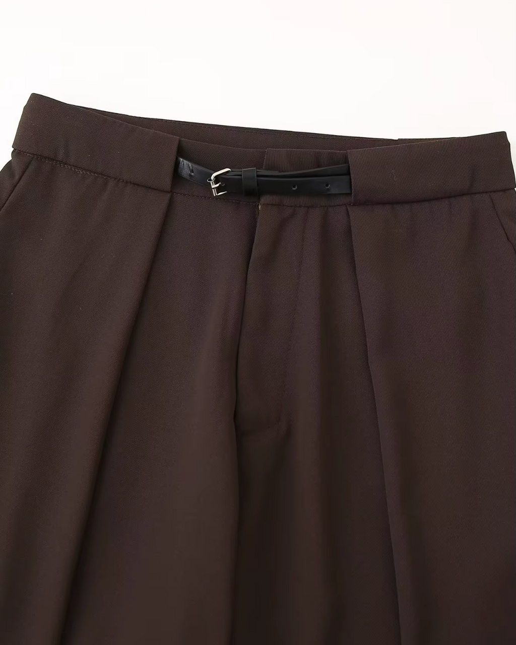 Hoge Taille Wijde Pijpen Broek met Riem voor Dames