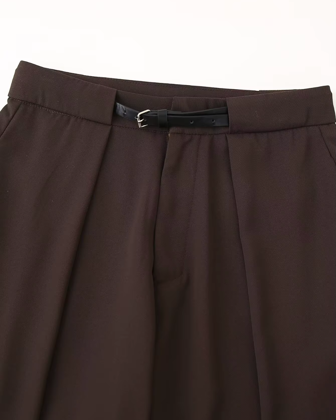 Hoge Taille Wijde Pijpen Broek met Riem voor Dames