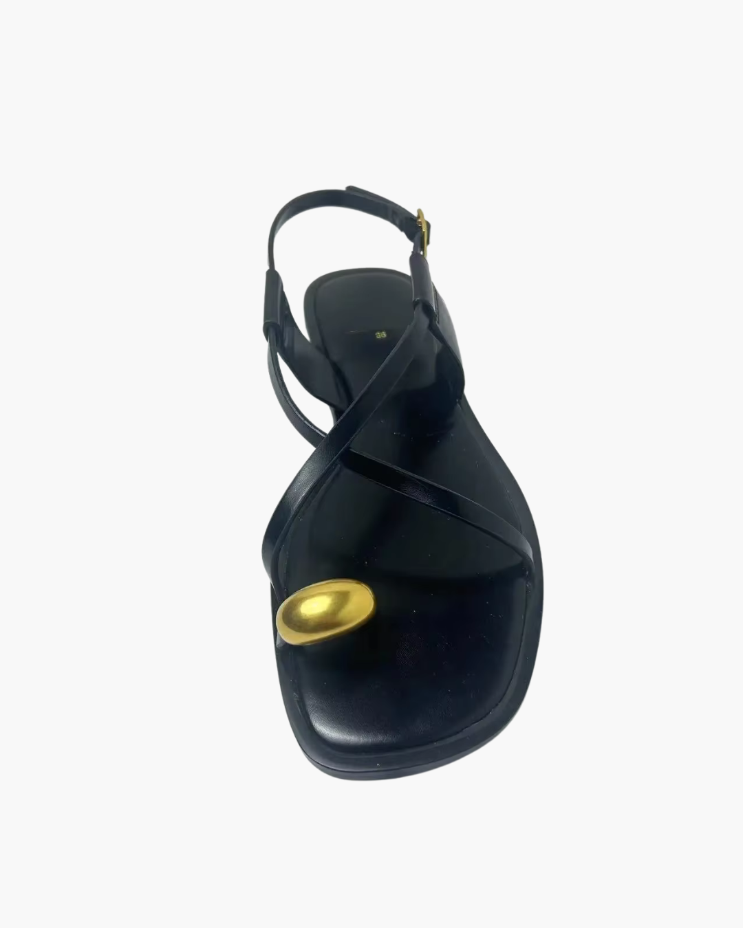 Zwarte Platte Sandalen met Bandjes voor Dames