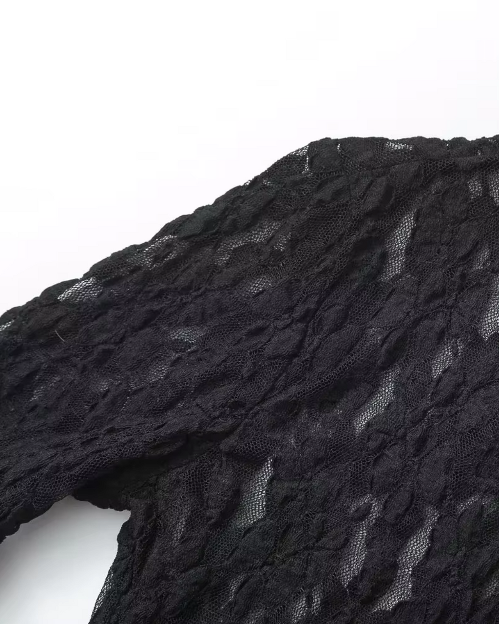 Gebloemde Zwarte Kanten Top en Broek Set voor Dames