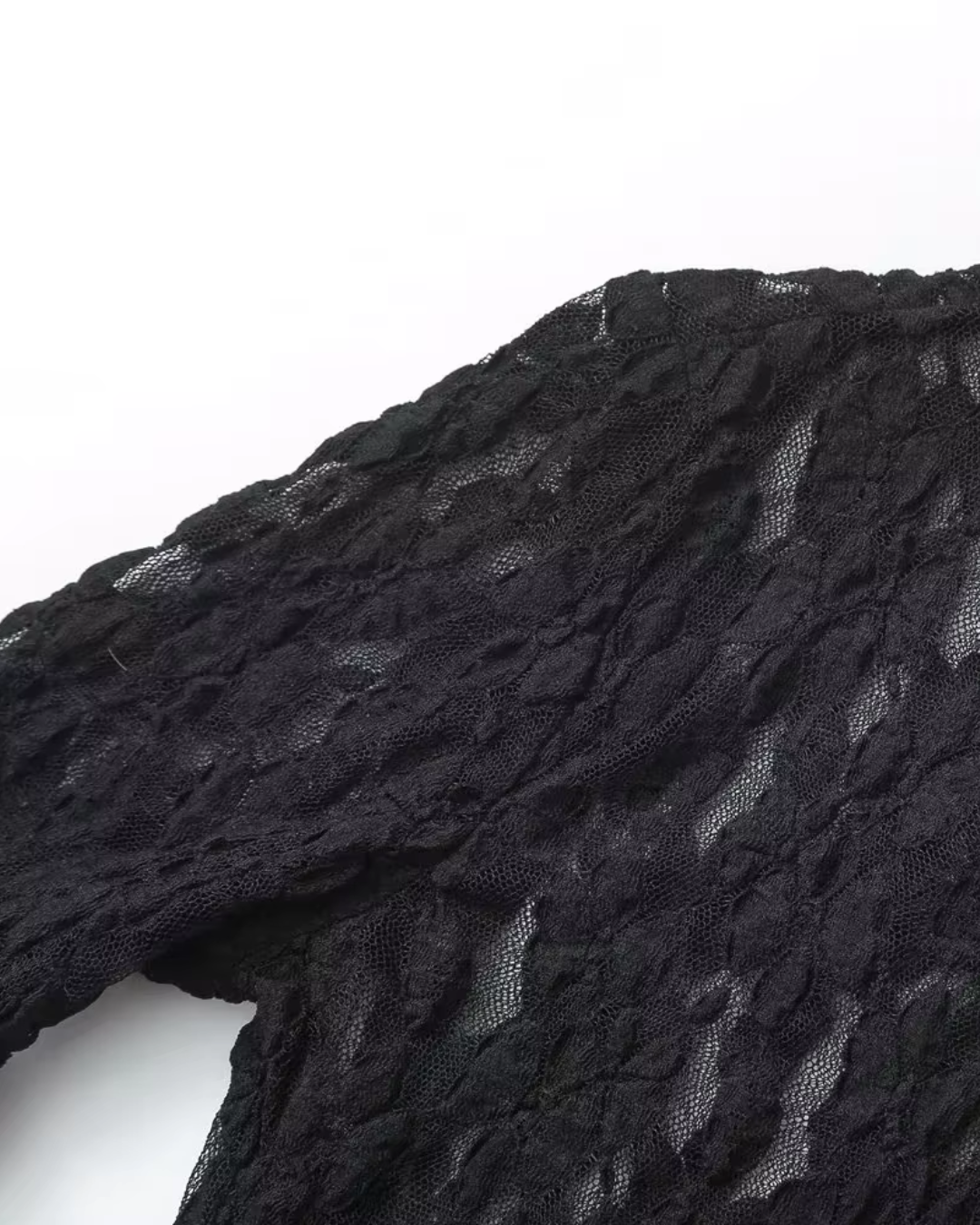 Gebloemde Zwarte Kanten Top en Broek Set voor Dames