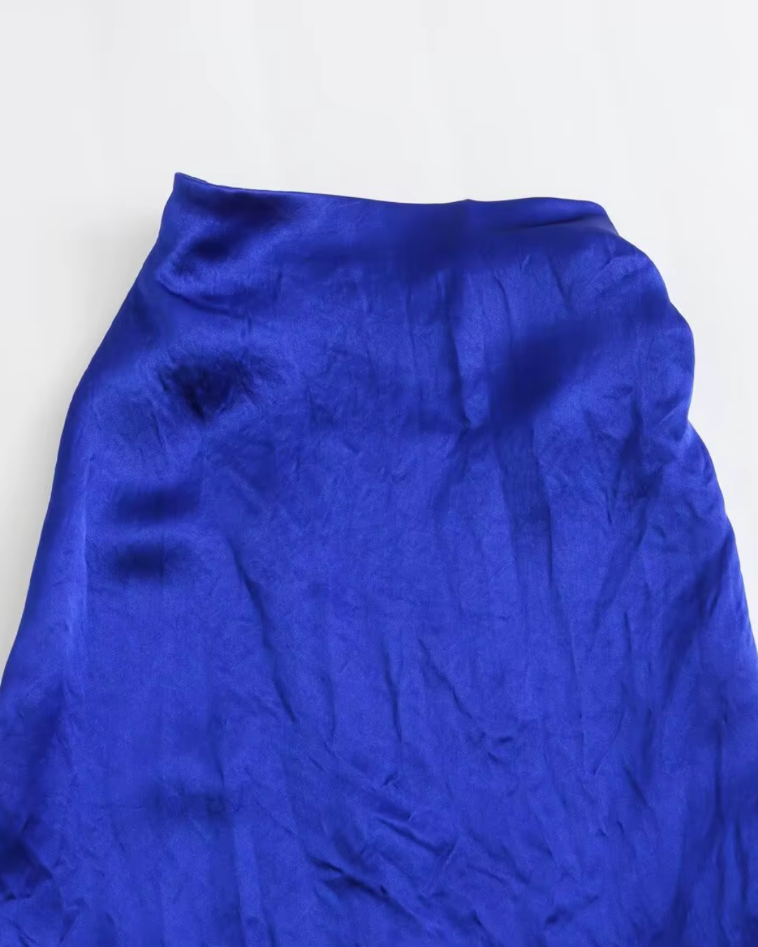 Blauwe Rugloze Satijnen Halter Jurk voor Dames