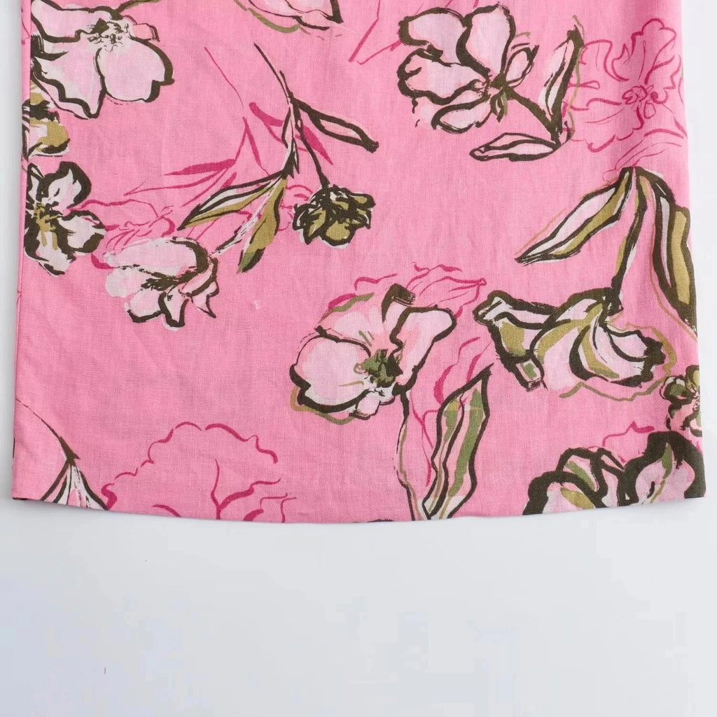 Vintage Mouwloze Rechte Zomerjurk met O-Hals voor Dames