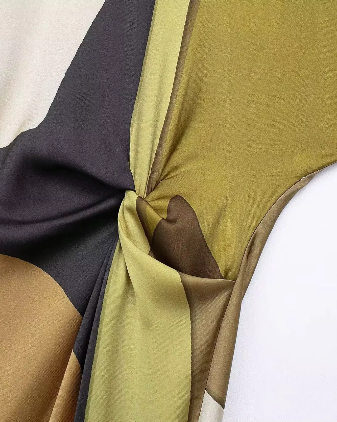 Vintage Geplooide Midi Jurk voor Dames