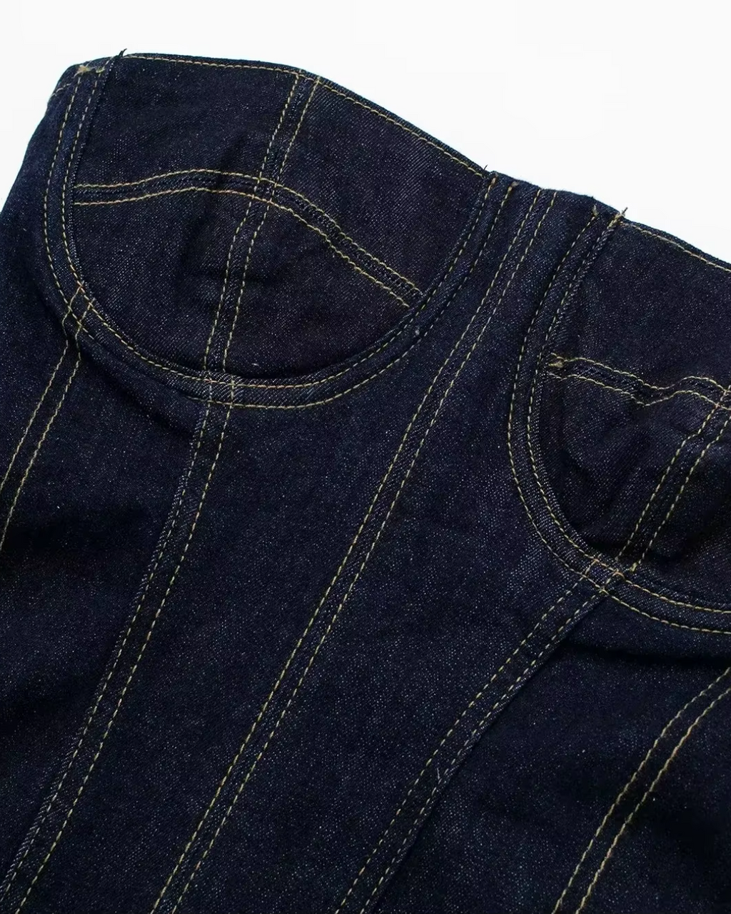 Denim Tube Top Midi Jurk voor Dames