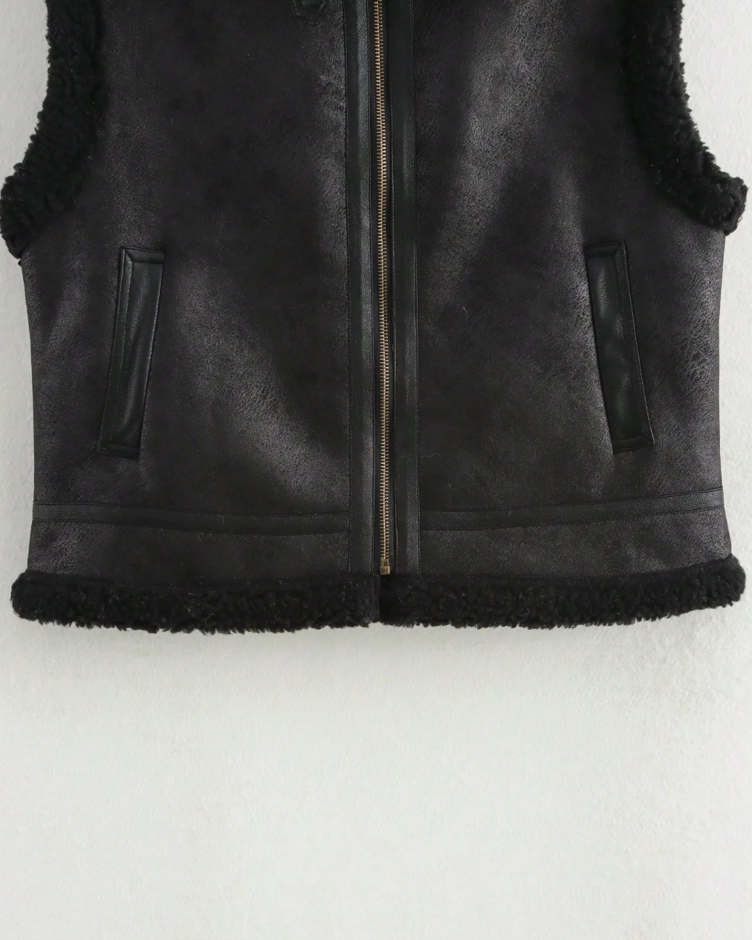 Warm Mouwloos Kunstleren Fleece Vest voor Dames