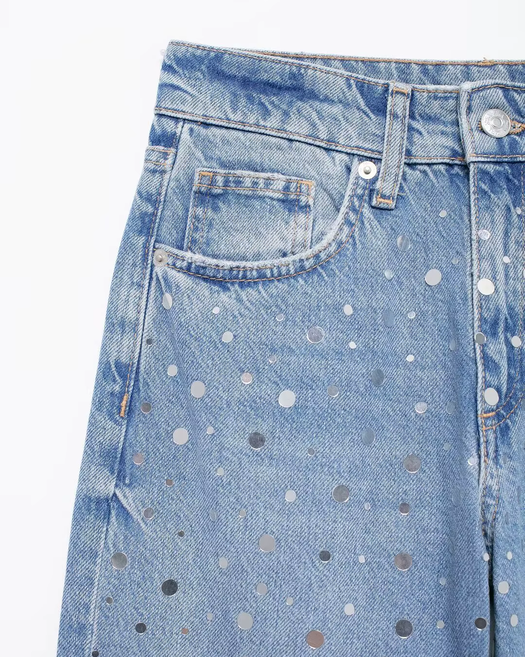 Elegante Wijde Jeans met Pailletten voor Dames