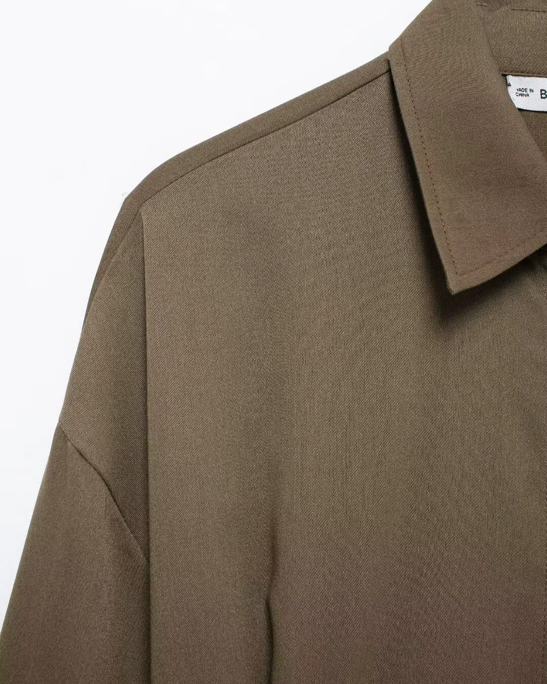 Vintage Bruine Chique Blouse met Verstelbare Knopen voor Dames