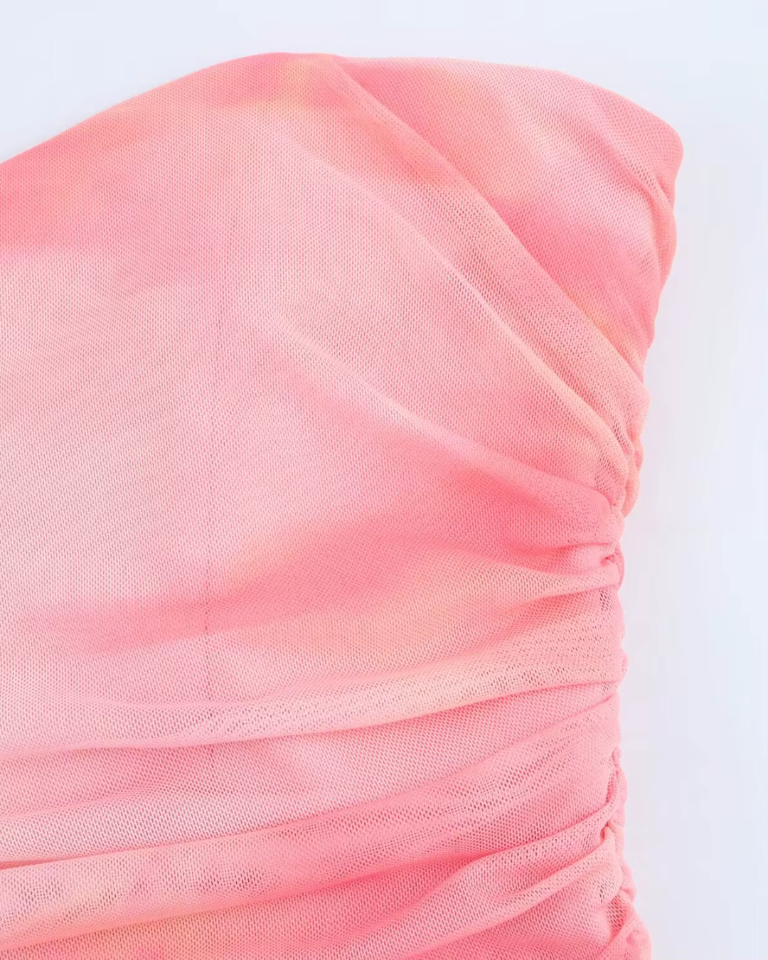 Strapless Geplooide Jurk met Splitzoom en Open Rug voor Dames