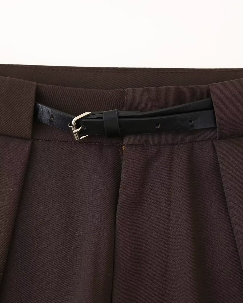 Hoge Taille Wijde Pijpen Broek met Riem voor Dames