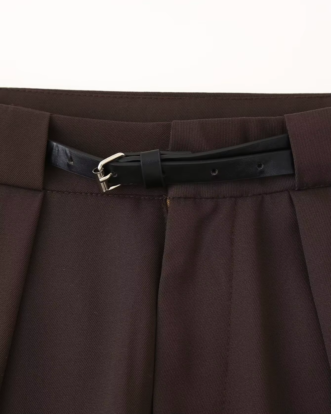 Hoge Taille Wijde Pijpen Broek met Riem voor Dames