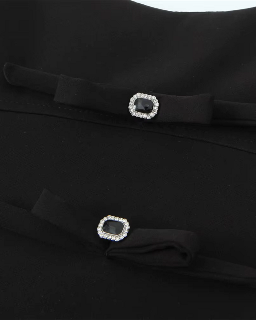 Zwarte Slim Fit Korte Tanktop met Strik Detail voor Dames