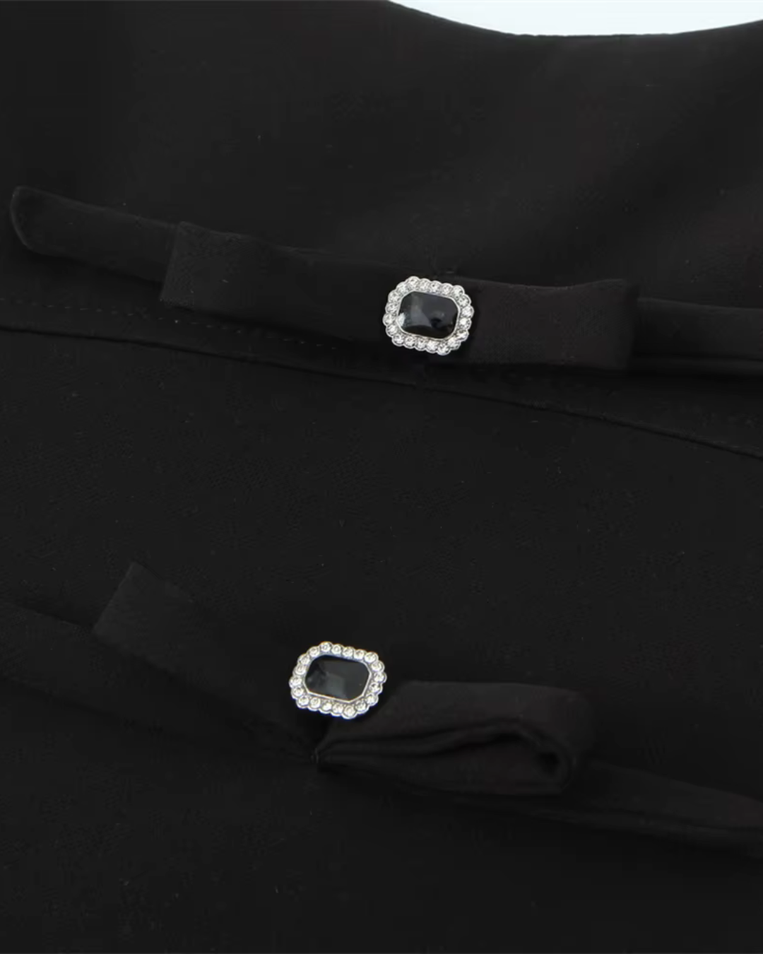 Zwarte Slim Fit Korte Tanktop met Strik Detail voor Dames