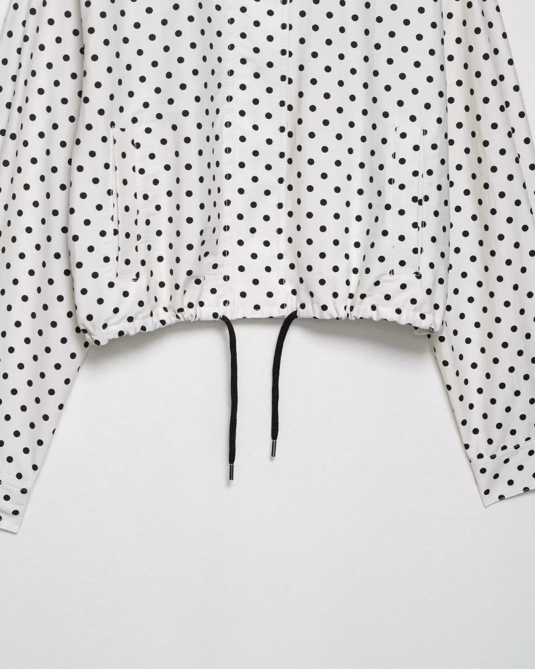 Casual Losse Polkadot Herfstjas met Rits en Trekkoord voor Dames