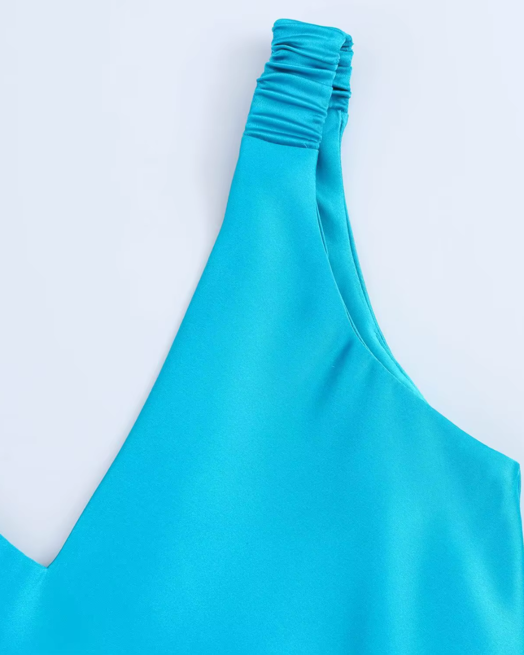 Blauwe Satijnen Jarreteljurk voor Dames