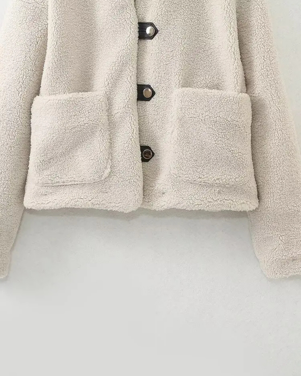 Casual Effen Winterjas met Kraag, Knopen en Zakken voor Dames