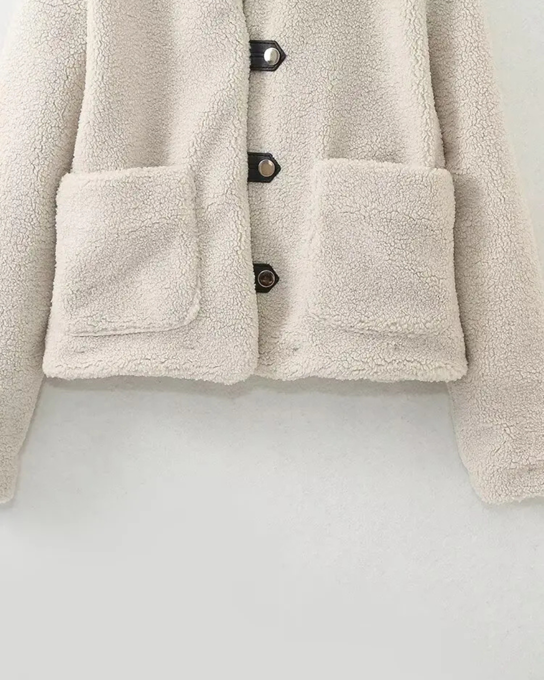 Casual Effen Winterjas met Kraag, Knopen en Zakken voor Dames