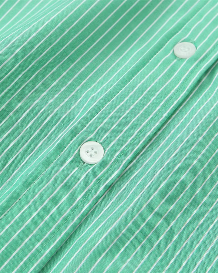 Gestreepte Poplin Shirt en Broek Set voor Dames