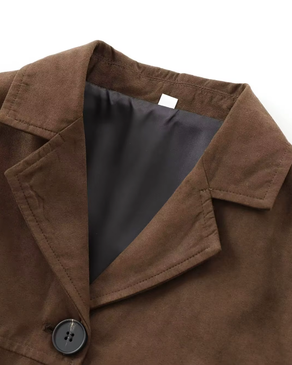 All-Match Old Money Style Bruin Suède Korte Jas voor Dames