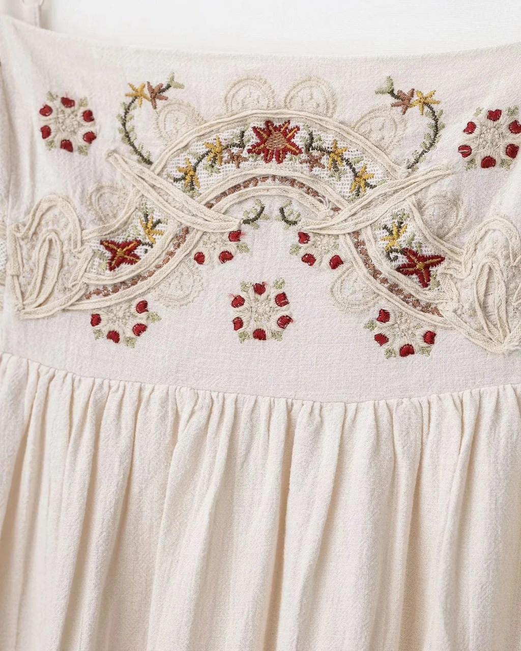 Losse Bohemian Zomerjurk met Bloemenborduursel voor Dames