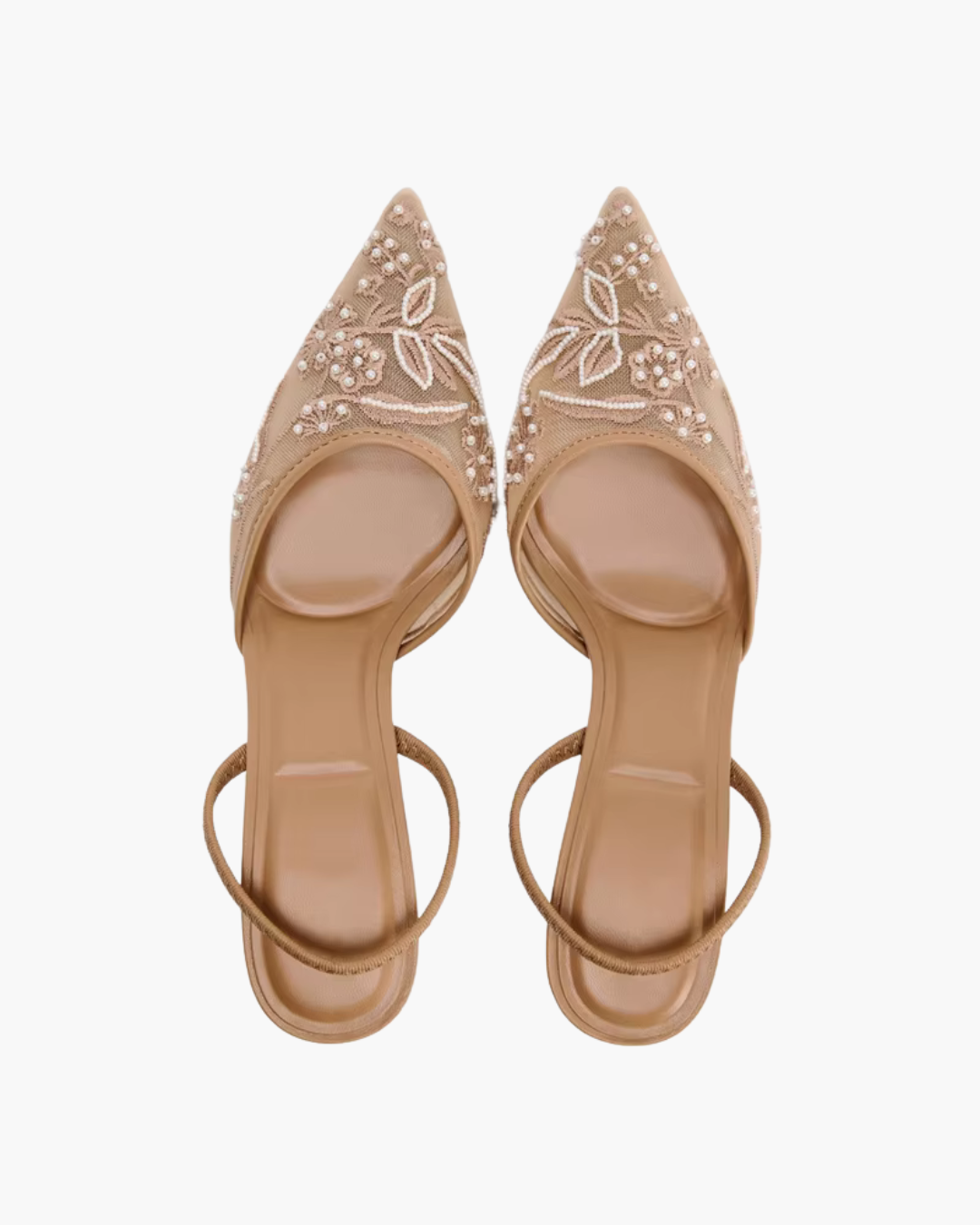 Kaki Borduursel Naaldhak Sandalen met Kralen voor Dames