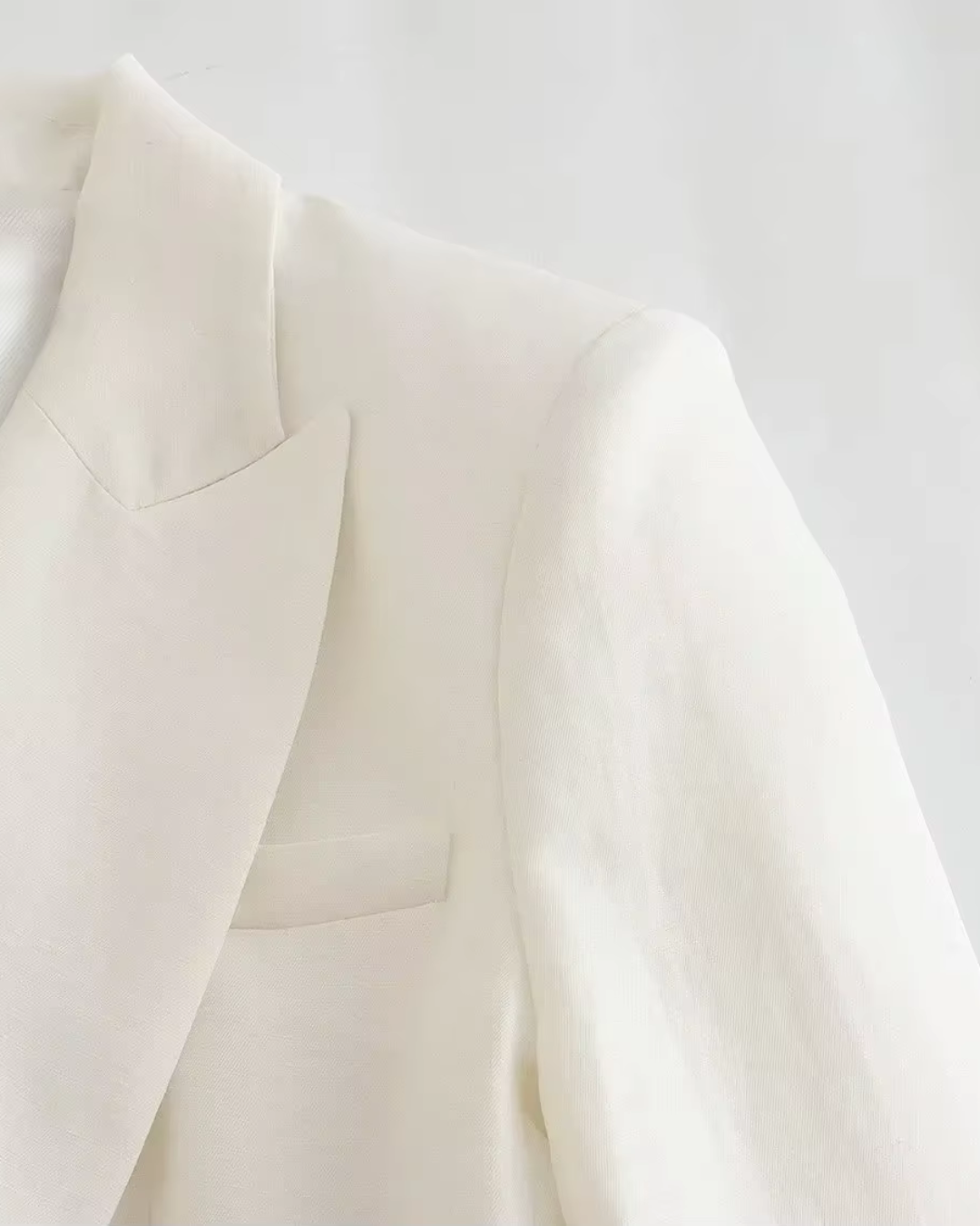 Vintage Luxe Witte Blazer, Gilet en Broek set voor Dames