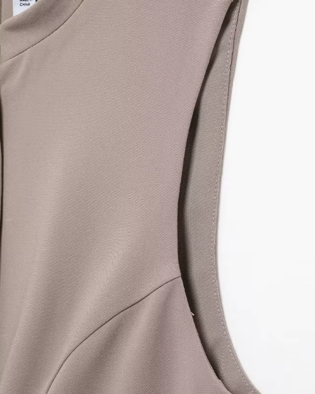 Mouwloze Speelpakje met O Hals en Rits Kaki voor Dames