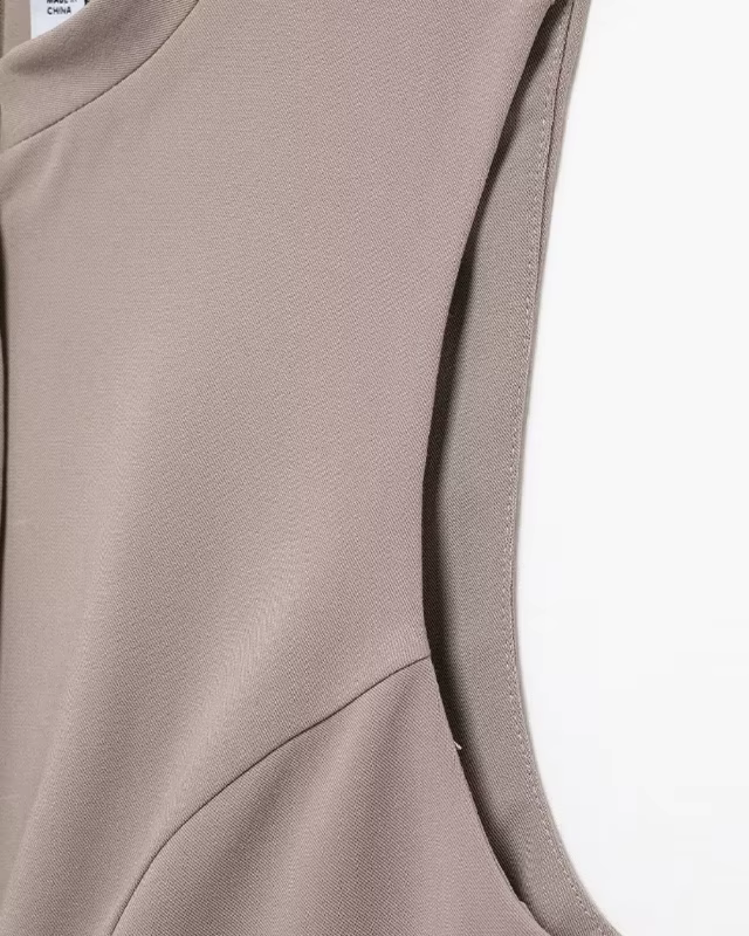 Mouwloze Speelpakje met O Hals en Rits Kaki voor Dames