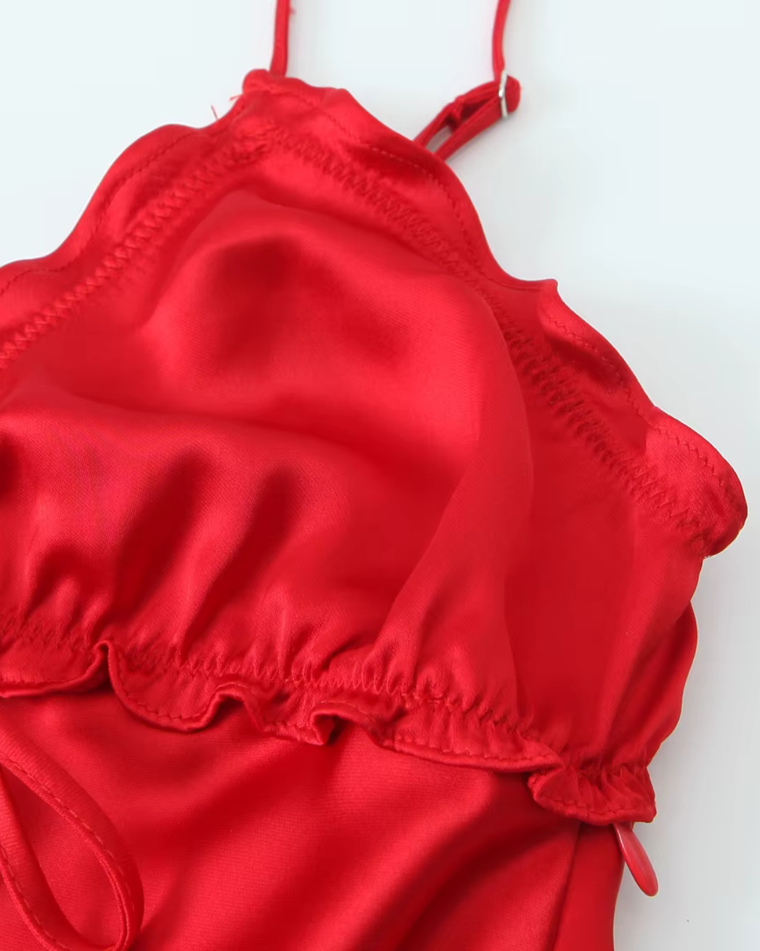 Gestapelde Satijnen Slipdress met Verfraaiing voor Dames