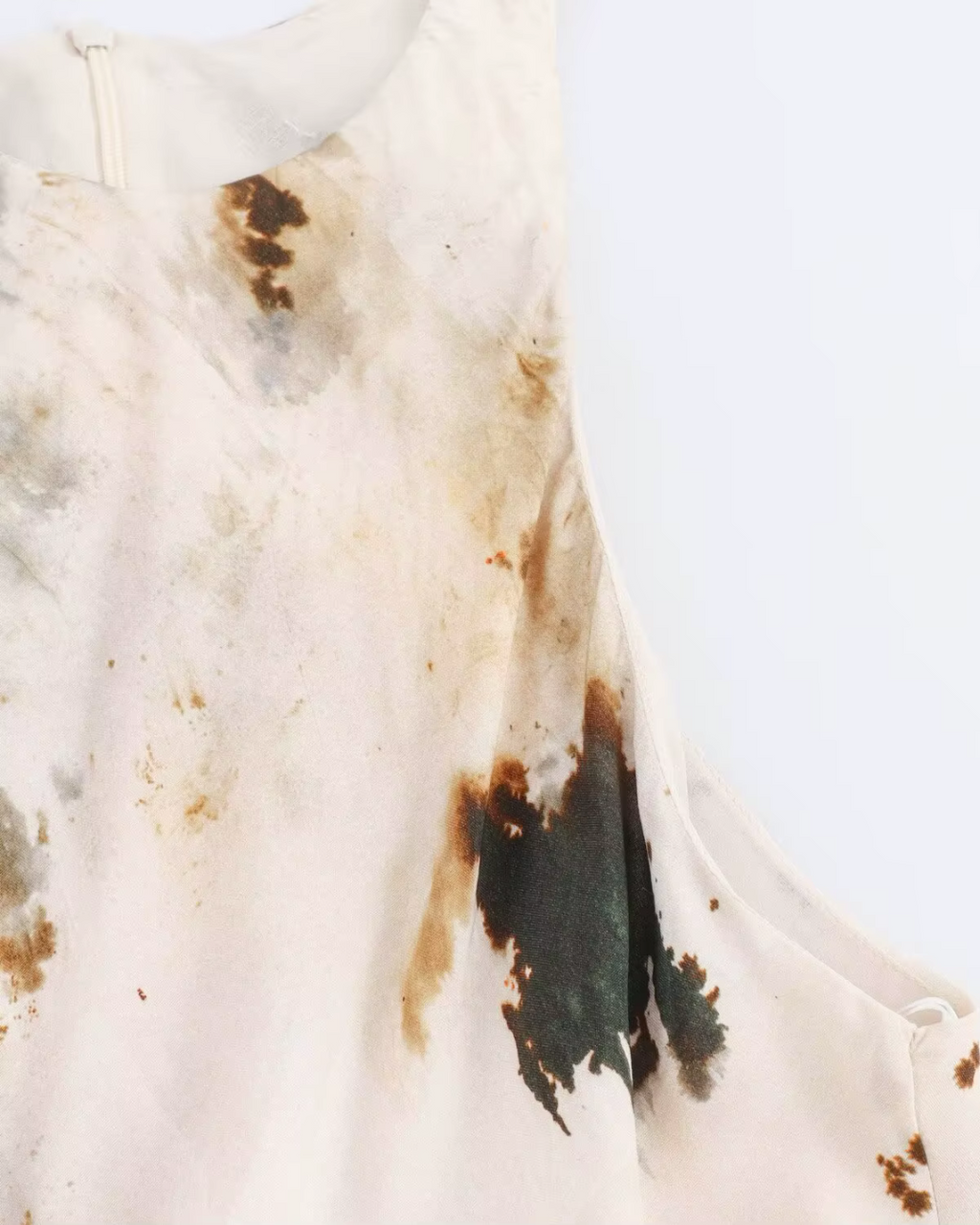 Chique Geplooide Mouwloze Enkeljurk met Rits voor Dames