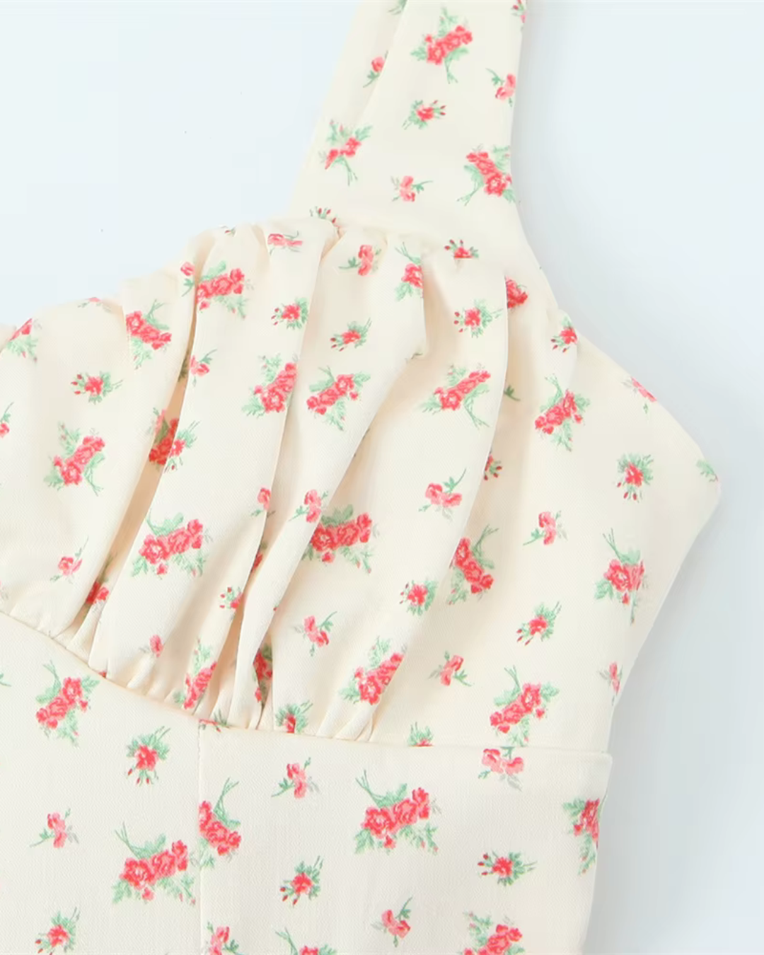 Korte Jurk met Vierkante Kraag en Bloemenprint voor Dames
