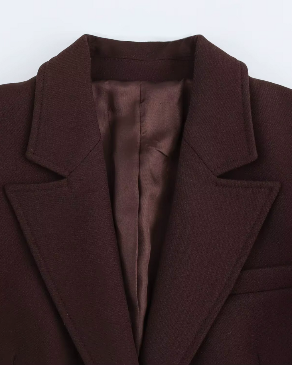 Elegante Bruine Blazer en Rok Set met Hoge Taille en Knoopsluiting voor Dames