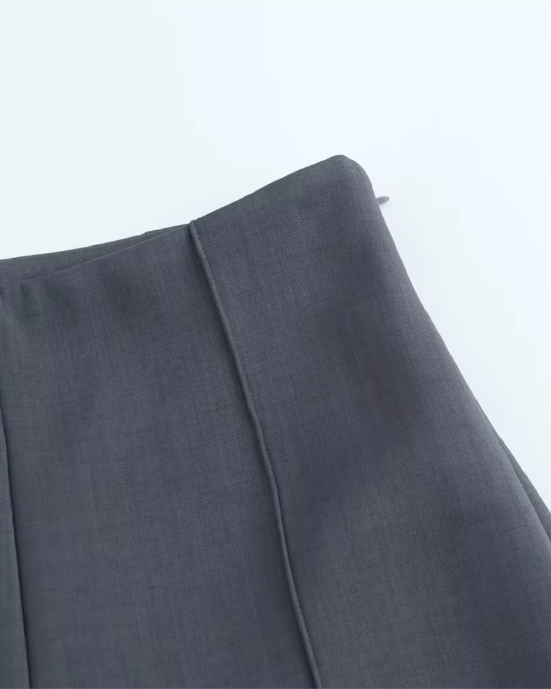 Hoge Taille Grijze Rechte Pijpen Broek voor Dames