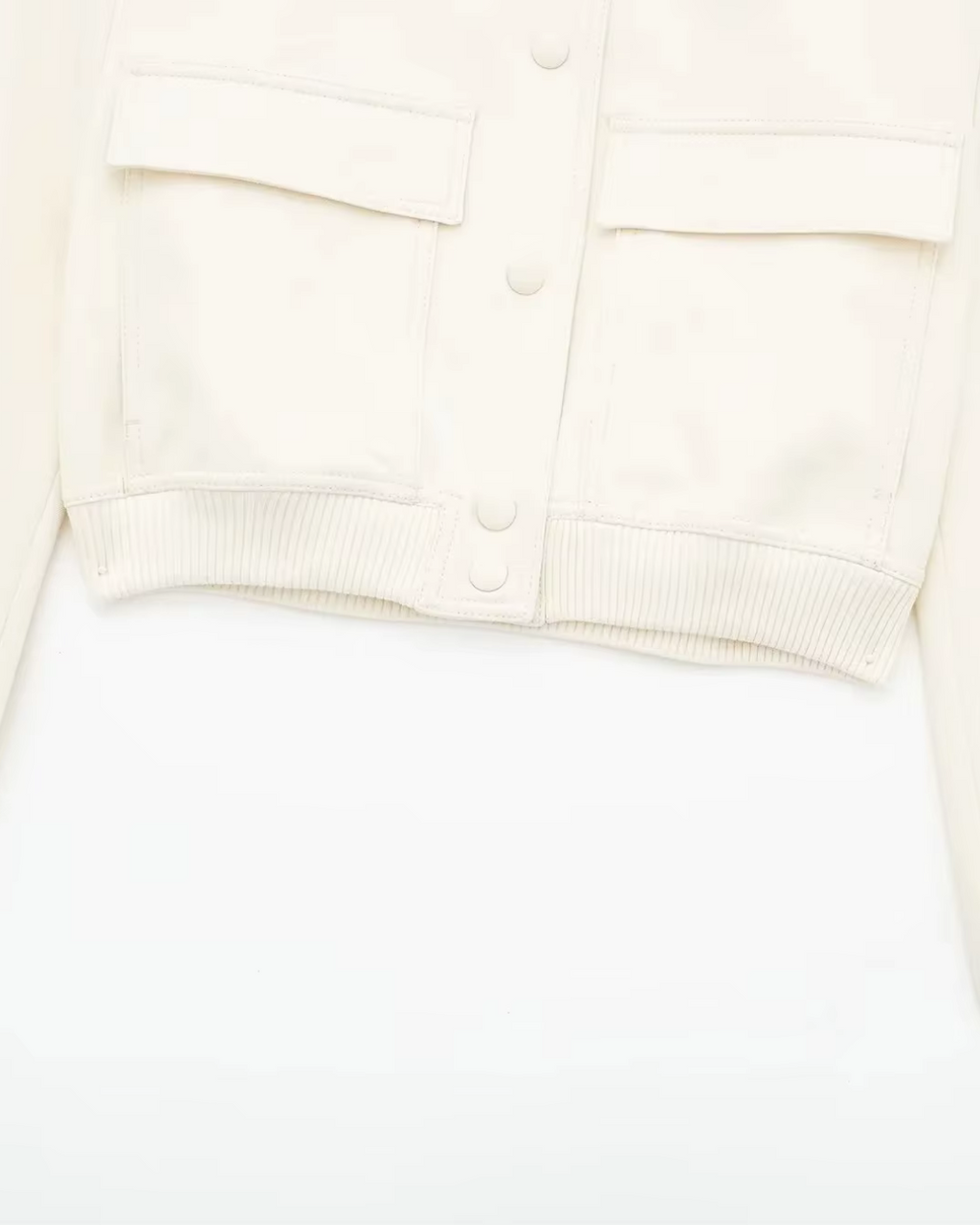 Elegante Witte Bomberjack met Lange Mouwen voor Dames