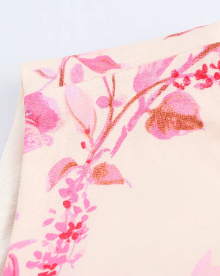 Chique Bloemenprint Mini Jurk met Ronde Kraag voor Dames