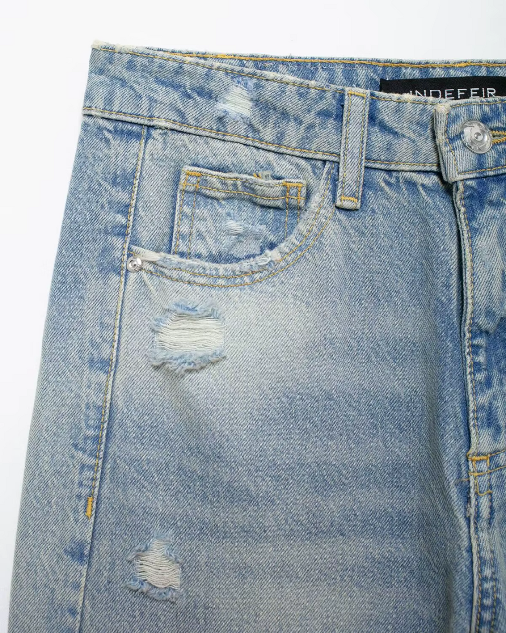 Losse Mid-Rise Jeans met Gescheurde Details voor Dames