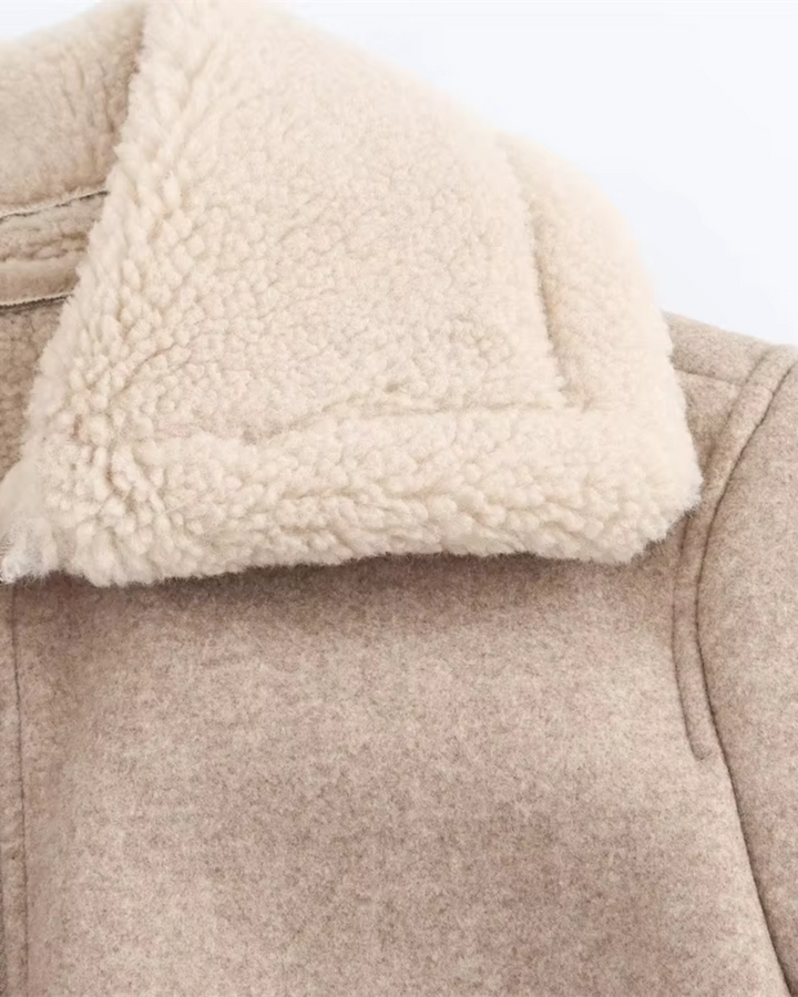 Minimalistische Damesjas met Zachte Kraag voor Dames
