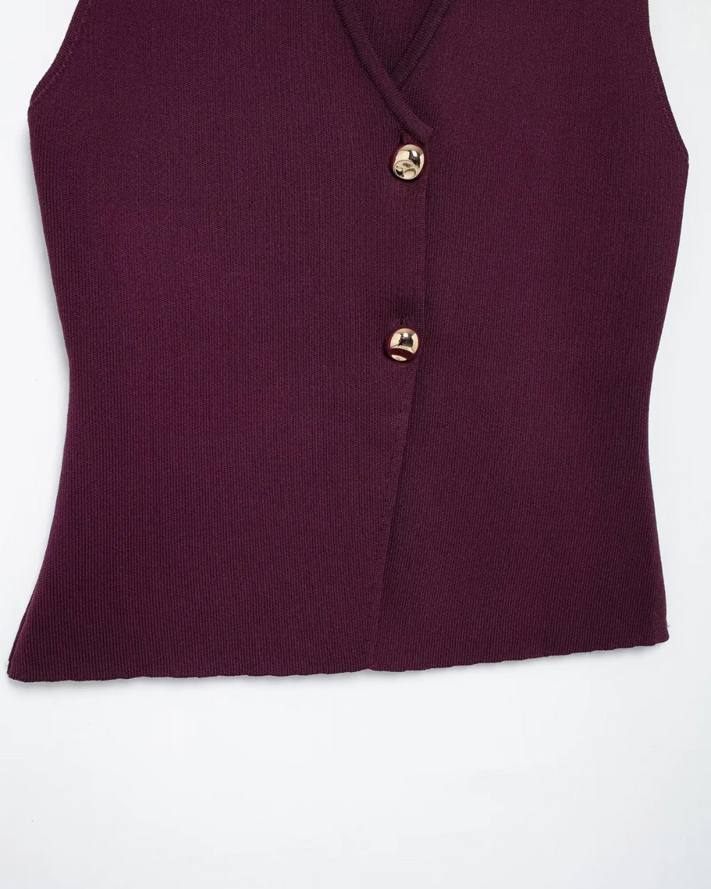 Bordeaux Rode Set met V-hals Vest en Hoge Taille Rok voor Dames