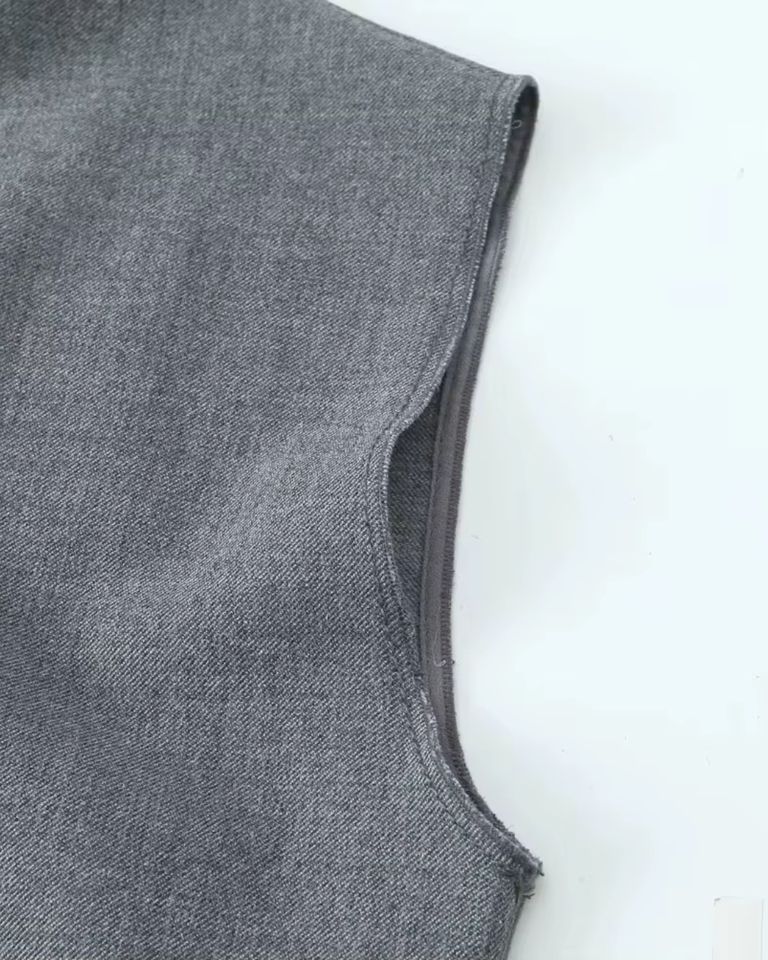 Vintage Grijze Mouwloze Jurk met Split en O-Hals Voor Dames