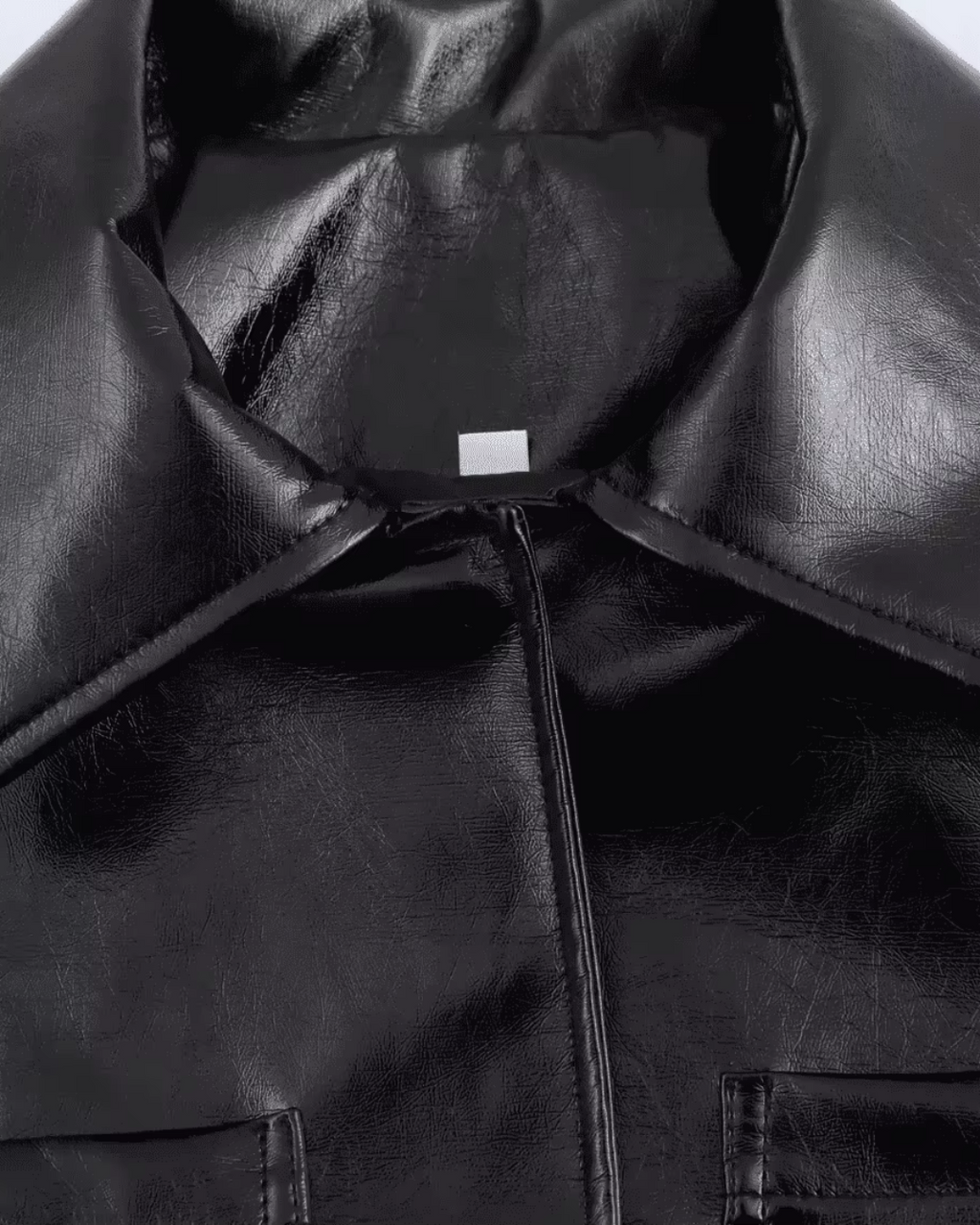 Stijlvolle Zwarte Diervriendelijke Leren Jas voor Dames