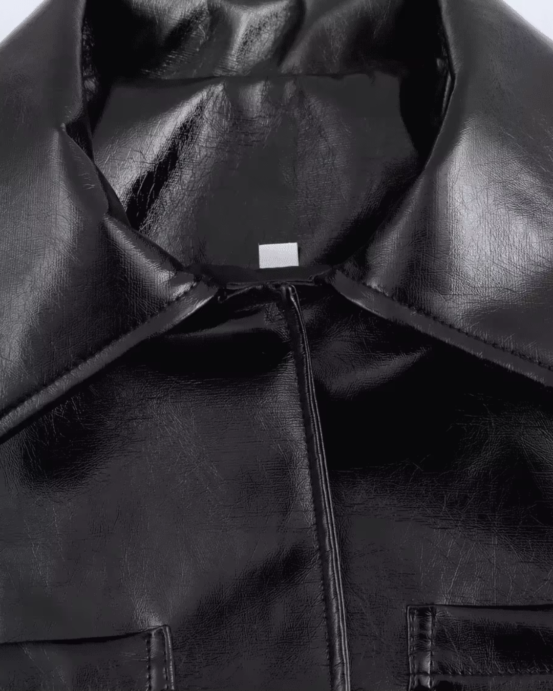 Stijlvolle Zwarte Diervriendelijke Leren Jas voor Dames