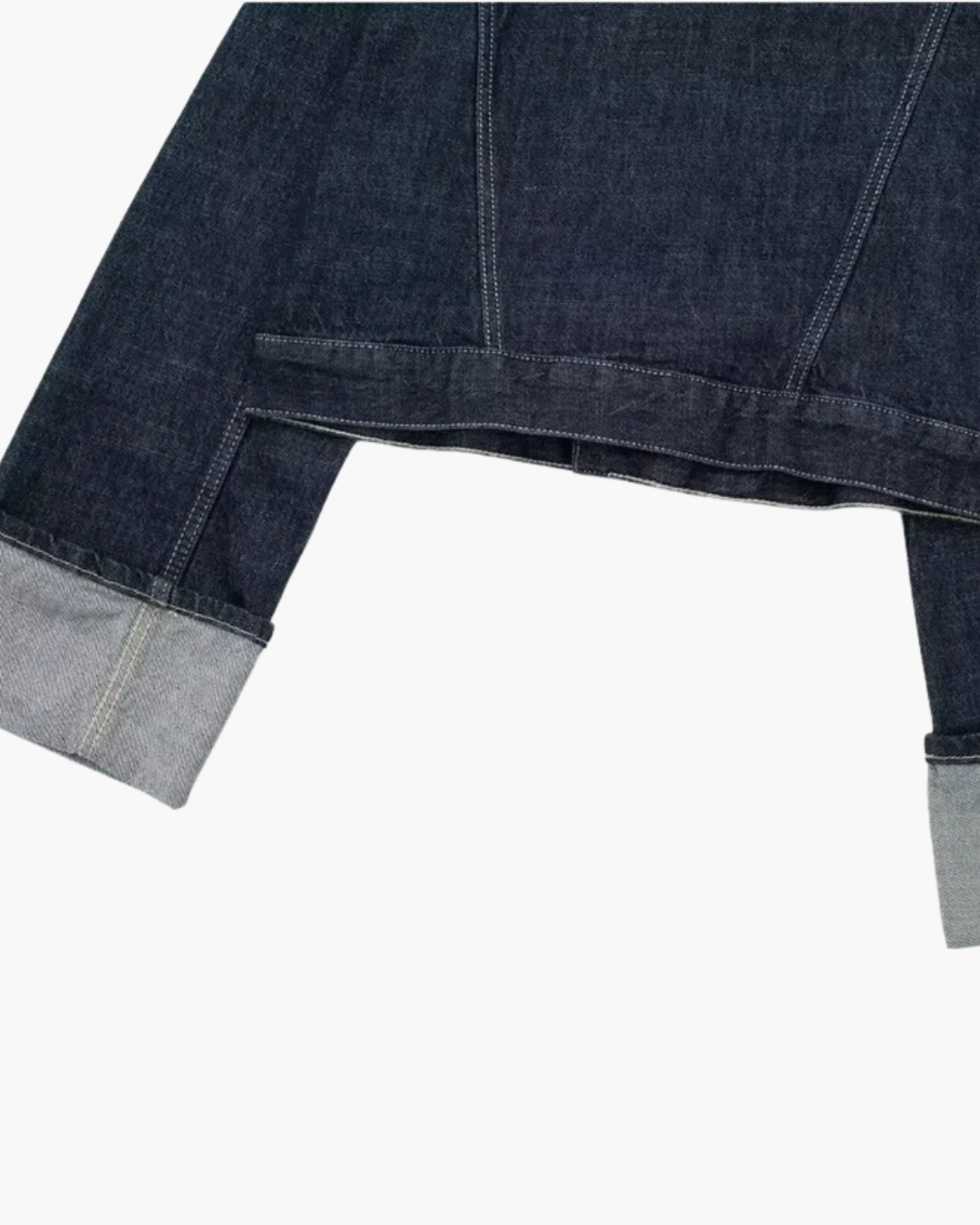 Donkere Denim Oversized Set Met Stiksels voor Dames