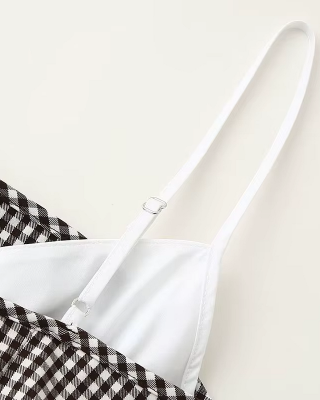 Patchwork Plaid Tanktop met Open Rug en Rits voor Dames