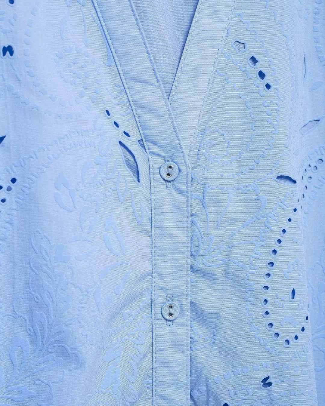 V-hals Korte Jurk met Riem en Borduursel voor Dames