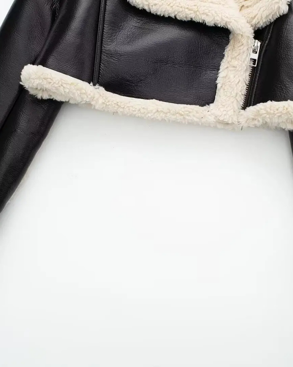 Vintage Kunstleren Jas met Revers en Lange Mouwen voor Dames