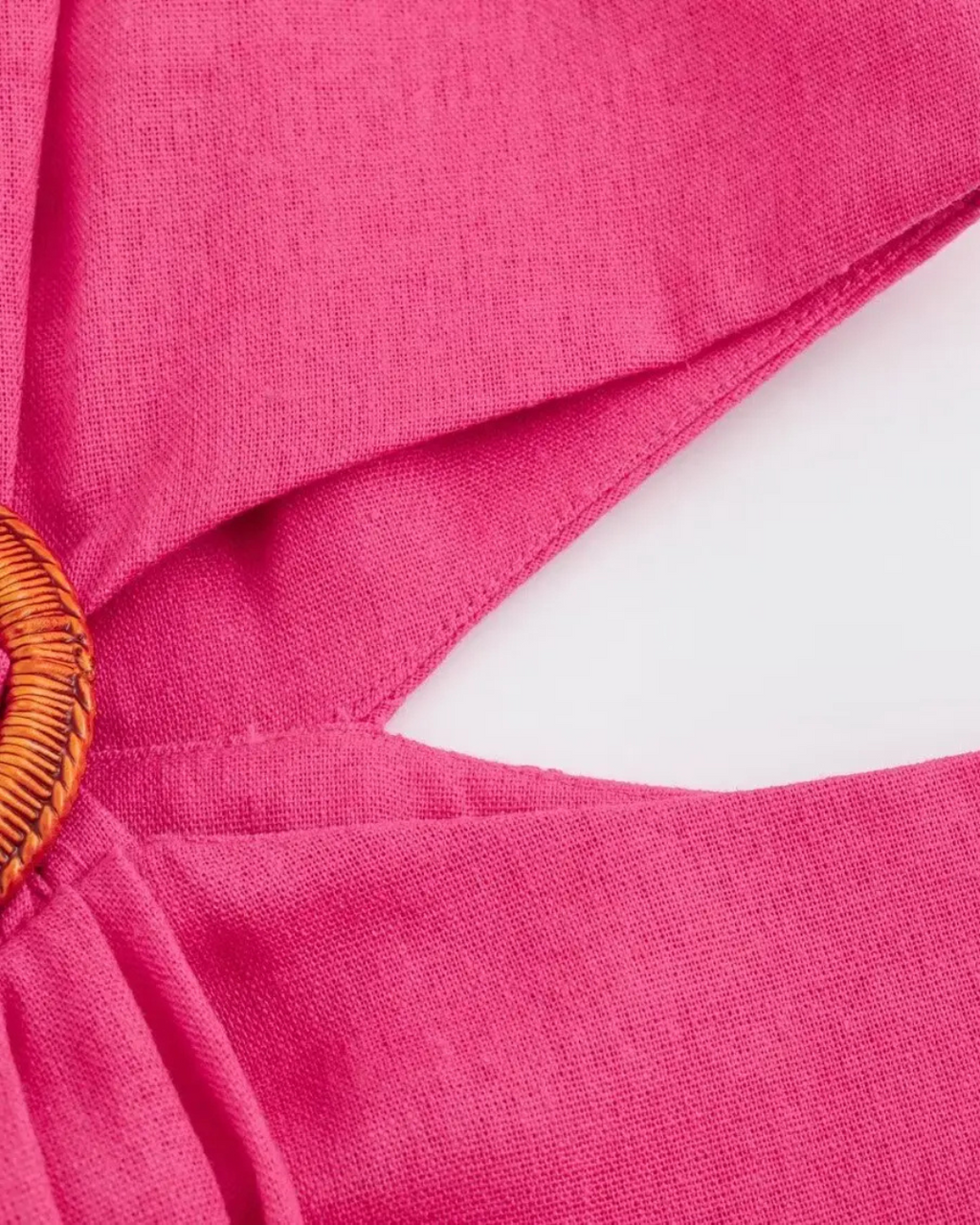 Slanke Mouwloze Jurk met O-Hals en Uitgeholde Taille voor Dames