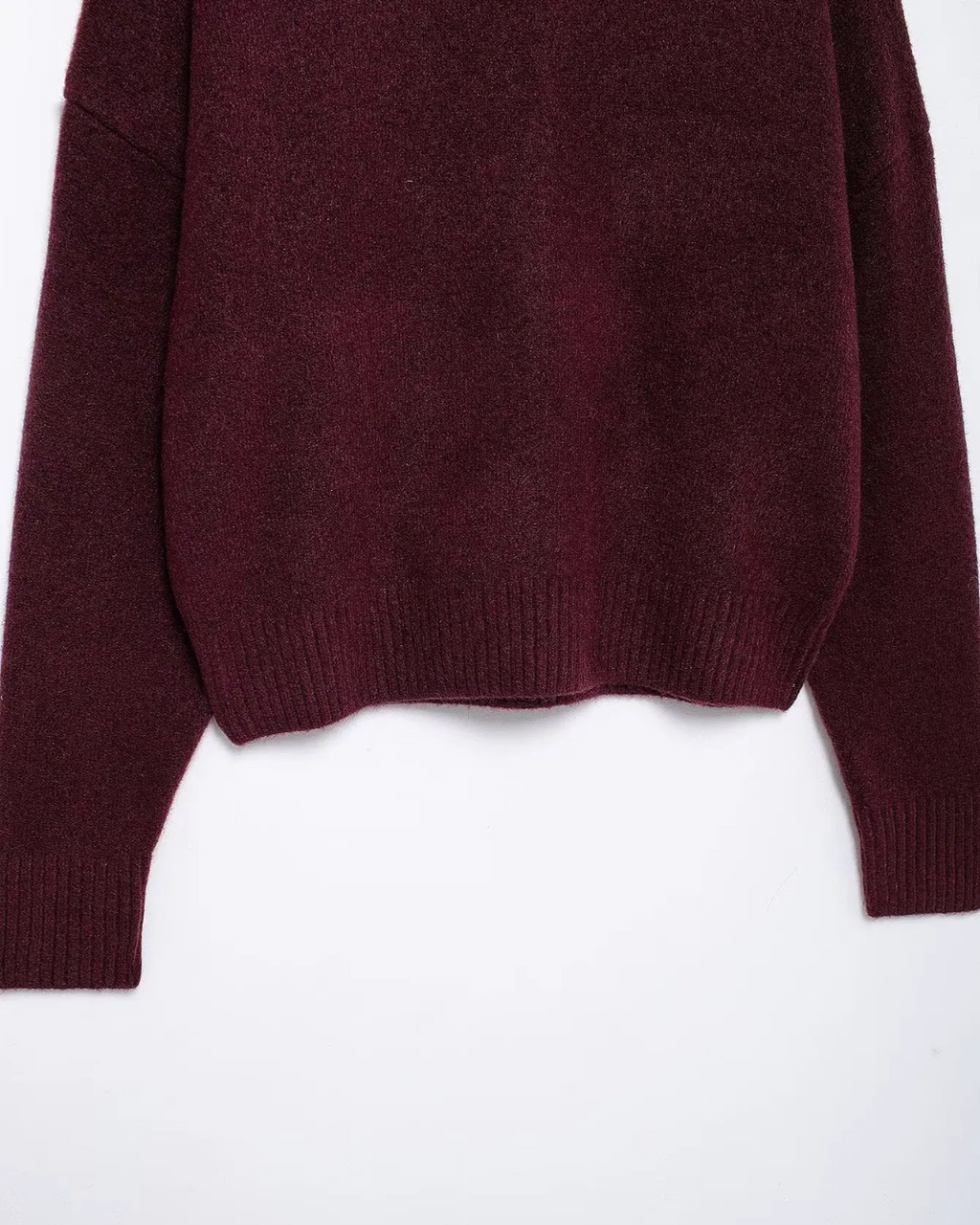 Vintage Bordeaux Gebreide Trui met Lange Mouwen voor Dames