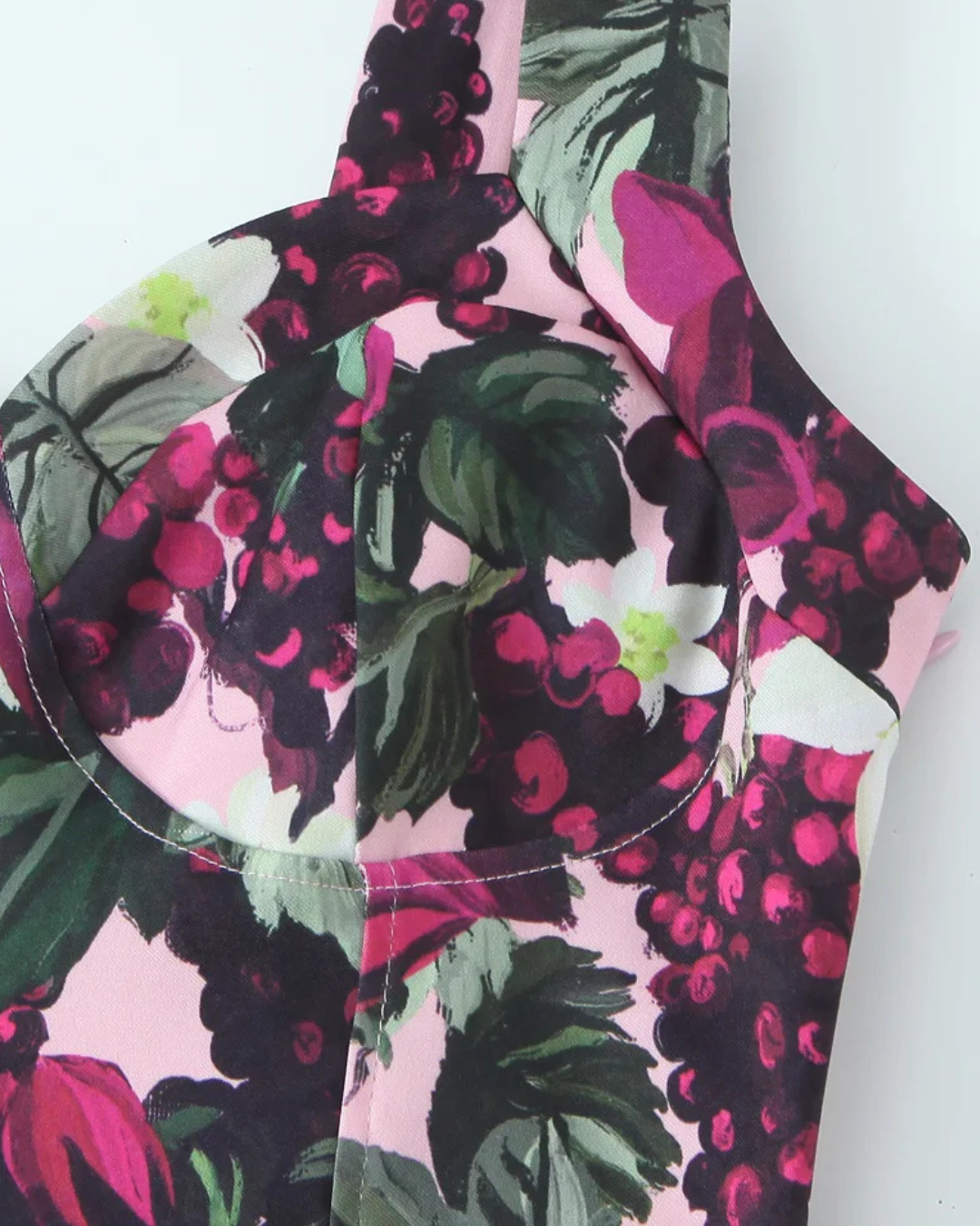 Paarse Bloemenprint Cami Jurk met Corsetlook voor Dames