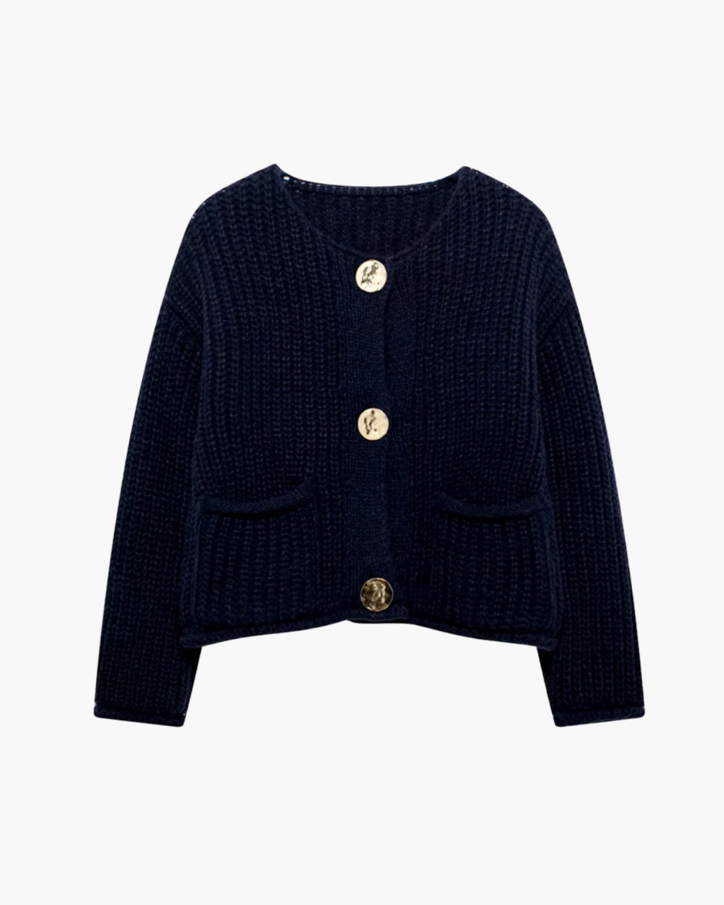 Elegante Gebreide Donkerblauwe Vest voor Dames