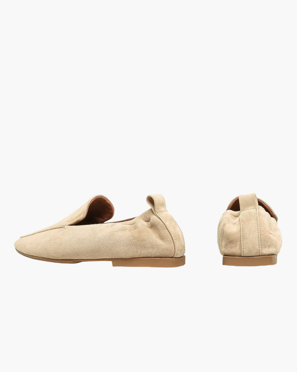 Suède Lederen Slip-On Loafers met Vierkante Teen voor Dames